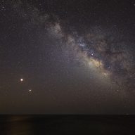 Lua, Marte e Via Láctea juntos, desde o Promontório de Sagres 27-07-2018 / © Sergiy Shcheblykin